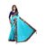 janvi sales sky blue color lace border work saree with blouse piece (jv-3006- firozi sky blue)