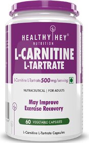 HealthyHey Nutrition L-Carnitine  L-Tartrate  Support Transport of Fats to Muscles  60 Vegetable Capsules