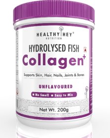 HealthyHey Fish Collagen Powder 200g - Hydrolyzed Fish Collagen Peptides  Paleo Friendly, Non-GMO (Unflavoured, 200g)