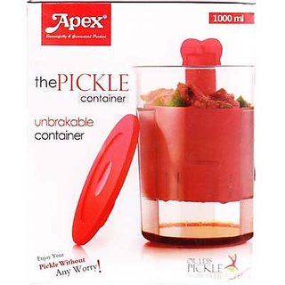 UNIQUE- APEX UNBREAKABLE PICKLE CONTAINER- 1000 ML STORAGE - ENJOY PICKLE OILESS