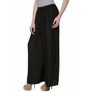                       Women's Rayon Printed Black color  Palazzo                                              