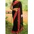 shiwaye black georgette saree with blouse piece (blackred102)