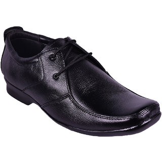 Somugi Genuine Leather Black Formal Lace up Shoes
