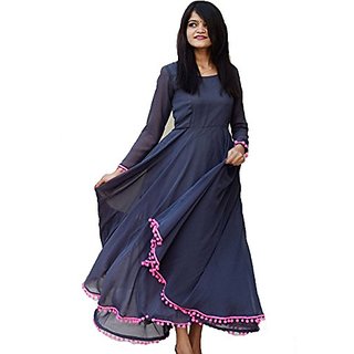 Buy Raabta Fashion Navy Blue Lon Dress