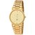 Hwt Gold Plated Round White Dail Watch For Mens