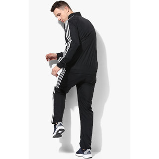 Adidas men's black polyester essentials zipper tracksuit Clearance
