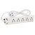 X-EON  Extension Board Solid Metal Stainless Steel Body Power Strip 6Amps 5 Socket  (White)