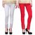 Pixie Designer Bottom Lace Leggings (White, Red) - Free Size