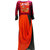 Posh Living Womens Rayon Kurti Round Neck Gown Style Heavy Embroidery 3/4 Sleeve