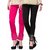 Pixie Designer Bottom Lace Leggings (Pink, Black) - Free Size