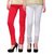 Pixie Designer Bottom Lace Leggings (Red, White) - Free Size