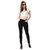 Miss Chase Women's Black Slim Fit High Rise Clean Look Acid Wash Regular Length Stretchable Denim Jeans