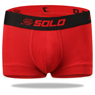Solo Men's Modern Grip Short Trunk Cotton Stretch Ultra Soft Classic Boxer Brief Red Color