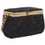 TARUSA Black Synthetic Shimmer Material Texture Pattern Box Clutch For Women's