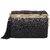 TARUSA Black Synthetic Shimmer Material Texture Pattern Box Clutch For Women's