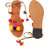 Femmecrafts Brown Leather Pom Pom Dori Sandal For Women