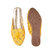 Femmecrafts Yellow Satin Cloth With Mirror Work Slippers For Women