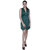 Urs Fashion Green Color Round Neck Polyester Dress for women