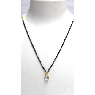 White Stone Tilak Drop Mangalsutra White Stone Tilak Drop Mangalsutra