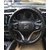 Car Black Doted PU Leatherette Stitched Steering Wheel Covers M - Honda Amaze 2018