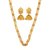 Goldnera Ethnic Real Gold Look Gold Plated Alike 30 Inches Ginni Chain Bridal/WeddingNecklace Design Combo With Earrings