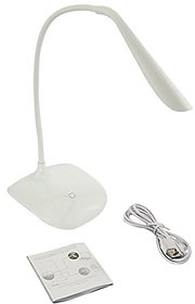 House of Quirk Plastic Touch Control Table Lamp, Medium, White
