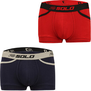                       SOLO Men's Modern Grip Short Trunk with Pocket Cotton Stretch Ultra Soft Classic Boxer Brief (Pack of 2)                                              