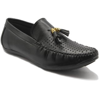 Zipx Men'S Black Loafers