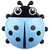 Skyclean Lady Bug Shape Toothpaste and Toothbrush Holder with Wall Mounting Suction Cups for Bathroom (Blue)