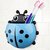 Skyclean Lady Bug Shape Toothpaste and Toothbrush Holder with Wall Mounting Suction Cups for Bathroom (Blue)