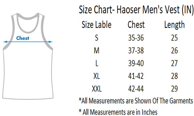 Rupa Vest Size Chart
