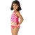 Endearing one piece pink polka dots frilled swim wear