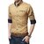 GLADIATOR PRODUCTS PLAIN SHIRT BEIGE (LIGHT GOLD) WITH NAVY