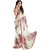 Indian Beauty Women's White Georgette Printed Saree With Blouse Piece