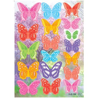                       JAAMSO ROYALS 18 Pieces DYI Wall Decal 3D Butterfly, Multicolor Wall Sticker for Home Dcor                                              