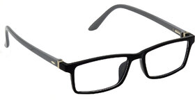 HRINKAR Black Rectangle and Square Bifocal and Single Vision Latest Optical Spectacle Chasama Frame - HFRM-BK-GRY-15