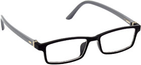 HRINKAR Black Rectangle and Square Bifocal and Single Vision Latest Optical Spectacle Chasama Frame - HFRM-BK-GRY-18