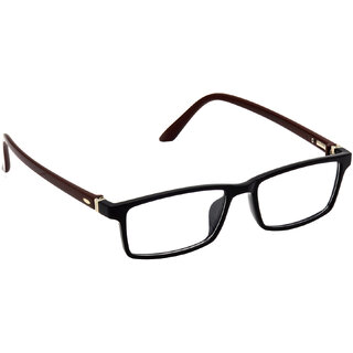 HRINKAR Black Rectangle and Square Bifocal and Single Vision Latest Optical Spectacle Chasama Frame - HFRM-BK-BWN-15