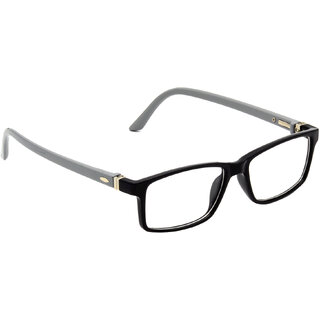 HRINKAR Black Rectangle and Square Bifocal and Single Vision Latest Optical Spectacle Chasama Frame - HFRM-BK-GRY-17