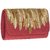 TARUSA Maroon Suede Abstract Embroidary Clutch For Women's