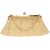 TARUSA Beige Fabric Floral Embroidary Clutch For Women's