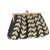 TARUSA Black Fabric Floral Embroidary Clutch For Women's