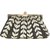 TARUSA Black Fabric Floral Embroidary Clutch For Women's
