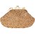 TARUSA Brown Faux Leather Geometric Cutwork Clutch For Women's