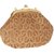 TARUSA Brown Faux Leather Geometric Cutwork Clutch For Women's