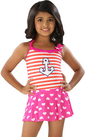 The Little Princess-Girls Charming  Print Multi Colored Halter  Ruffled Scoop Neck Cover Up