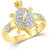 Sukai Jewels Money Tortoise Gold Plated Alloy & Brass Cubic Zirconia Finger Ring for Women and Men [SFR501G]