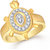 Sukai Jewels Attractive Tortoise Gold Plated Alloy & Brass Cubic Zirconia Finger Ring for Women and Men [SFR507G]