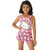 The Little Princess-Girls Fascinating Hello Kitty Cartoon Print Multi Pink Scoop Neck Cover Up