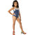 The Little Princess-Girls Captivating Polka Dot Multi Blue Scoop Neck One Piece Swim suit